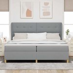 Lit à ressorts vidaXL avec matelas en gris clair  200x200 cm  tissu