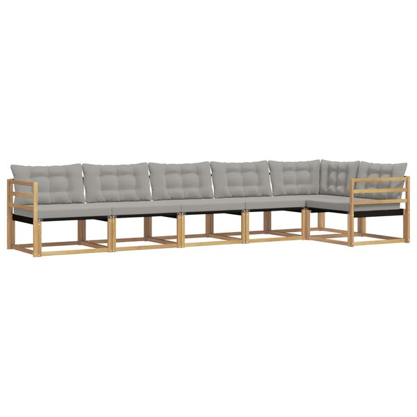 vidaXL Ensemble de canapés d'extérieur 6 pc Blanc et gris clair