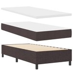 vidaXL Lit à Sommier avec Matelas & LED Marron Foncé 90x200 cm Tissu