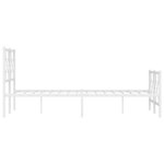 vidaXL Cadre de lit métal avec tête de lit/pied de lit blanc 140x190cm