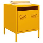vidaXL Tables de chevet 2 Pièces jaune moutarde 35x39x43 5 cm acier