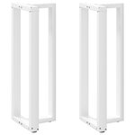 vidaXL Pieds de table de bar en T  2 pièces  blanc  50 x 35 x (110-111) cm  acier