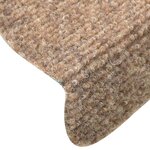 vidaXL Tapis d'escalier autocollants 15 Pièces Crème 56x17x3cm Aiguilleté