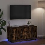 vidaXL Meuble TV avec LED Chêne fumé 100 x 38 x 49 cm