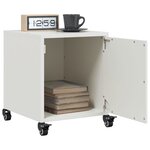 vidaXL Tables de chevet 2 Pièces blanc 36x39x43 5 cm acier