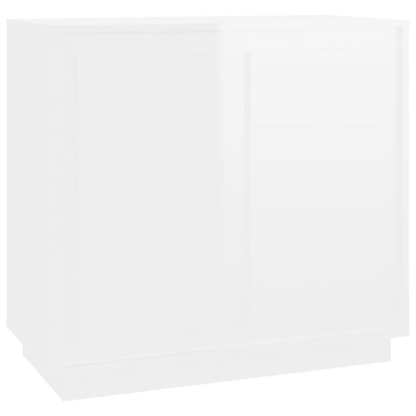 vidaXL Buffet blanc brillant 80x34x75 cm bois d'ingénierie
