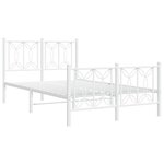vidaXL Cadre de lit métal sans matelas et pied de lit blanc 120x200 cm