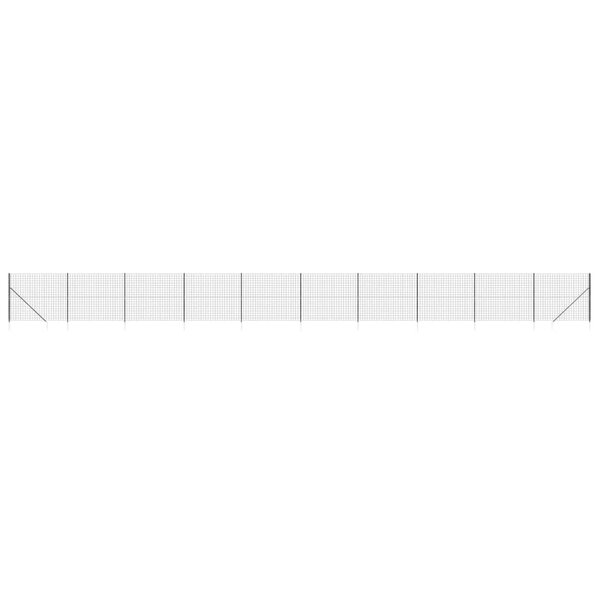 vidaXL Clôture en treillis métallique et ancrage anthracite 2x25 m