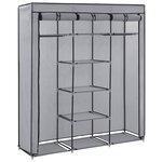 vidaXL Armoire avec compartiments et barres Gris 150x45x175 cm Tissu