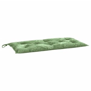 vidaXL Coussin de banc de jardin motif de feuilles 100x50x7 cm