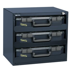 Raaco caisson de rangement 136389 avec 3 mallettes carrylite 80