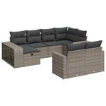 vidaXL Salon de jardin avec coussins 10 Pièces gris résine tressée