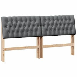 vidaXL Tête de lit capitonnée Gris foncé 180 cm Pin massif
