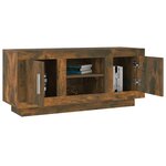 vidaXL Meuble TV chêne fumé 102x35x45 cm bois d'ingénierie