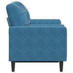 vidaXL Canapé 2 places avec oreillers décoratifs bleu 120 cm velours