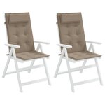 vidaXL Coussins de chaise à dossier haut lot de 2 taupe tissu oxford