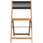 vidaXL Ensemble à manger de jardin 5Pièces noir polypropylène bois massif