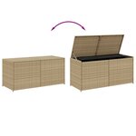 vidaXL Boîte de rangement de jardin mélange beige 283L résine tressée