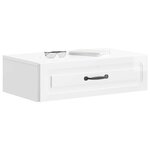 vidaXL Table d'appoint murale Blanc brillant 59 x 34 5 x 17 cm