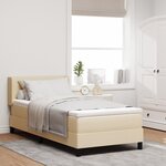 vidaXL Lit à ressorts avec matelas crème  100x200 cm  en tissu