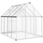 vidaXL Serre avec cadre de base argenté 224x169x195 cm aluminium