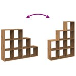 vidaXL Étagère séparatrice de pièce à 3 niveaux chêne artisanal