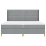 vidaXL Lit à ressorts avec matelas Gris clair 200 x 200 cm tissu