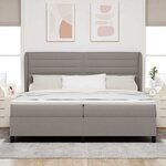 vidaXL Lit à ressorts avec matelas Taupe 200 x 200 cm tissu