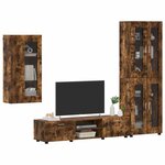 vidaXL Ensemble meuble TV FLORIN Chêne fumé Bois d'ingénierie