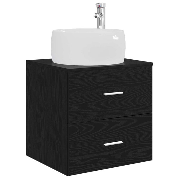 vidaXL Vanité de lavabo mural Chêne noir 49 5 x 44 5 x 66 cm