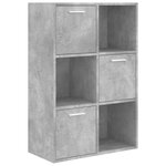 vidaXL Armoire de rangement Gris béton 60x29 5x90 cm Bois d'ingénierie