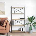 vidaXL Bibliothèque chêne artisanal 80 x 30 x 153 cm Bois d'ingénierie
