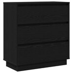 vidaXL Cabinet de chevet avec Noir 71 x 34.5 x 75 cm Bois d'ingénierie