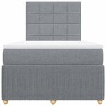 vidaXL Sommier à lattes de lit avec matelas Gris clair 120x200cm Tissu