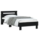 vidaXL Cadre de lit avec tête de lit et lumières LED noir 75x190 cm