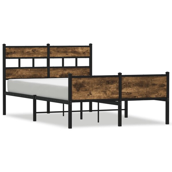vidaXL Cadre de lit sans matelas chêne fumé 120x190 cm bois ingénierie