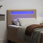 vidaXL Tête de lit LED Cappuccino 90 cm Cuir synthétique