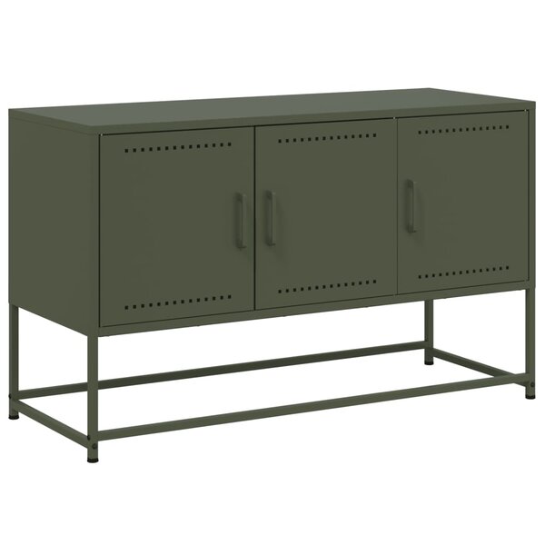 vidaXL Meuble TV vert olive 100 5x39x60 5 cm acier