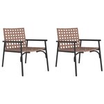 Chaises de jardin vidaXL 2 Pièces Noires 79x56x73 5 cm Rattan en polypropylène
