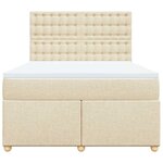 vidaXL Sommier à lattes de lit avec matelas Crème 140x190 cm Tissu