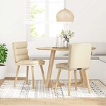 vidaXL Chaises à manger lot de 2 crème tissu