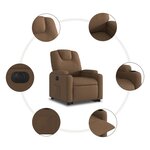 vidaXL Fauteuil inclinable électrique marron tissu