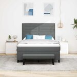 vidaXL Lit à ressorts avec coussin Gris foncé 140 x 190 cm tissu