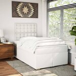 vidaXL Sommier à lattes de lit avec matelas blanc 120x190cm similicuir
