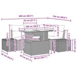 vidaXL Ensemble de canapé de jardin 5 Pièces Noir 100 x 55 x 73 cm