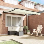 vidaXL Auvent Rétractable Crème 300 x 250 cm Polyester et métal