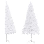 vidaXL Sapin de Noël artificiel d'angle Blanc 240 cm PVC
