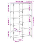 vidaXL Bibliothèque chêne sonoma 100x32x170cm bois d'ingénierie et fer