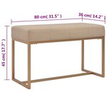 vidaXL Banc d'entrée beige 80 cm velours