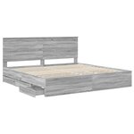 vidaXL Cadre de lit Gris Sonoma 200 x 200 cm Bois Ingénierie